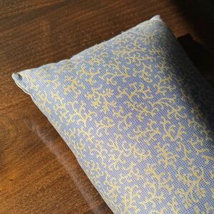 Blue and Gold Patterned Pillow